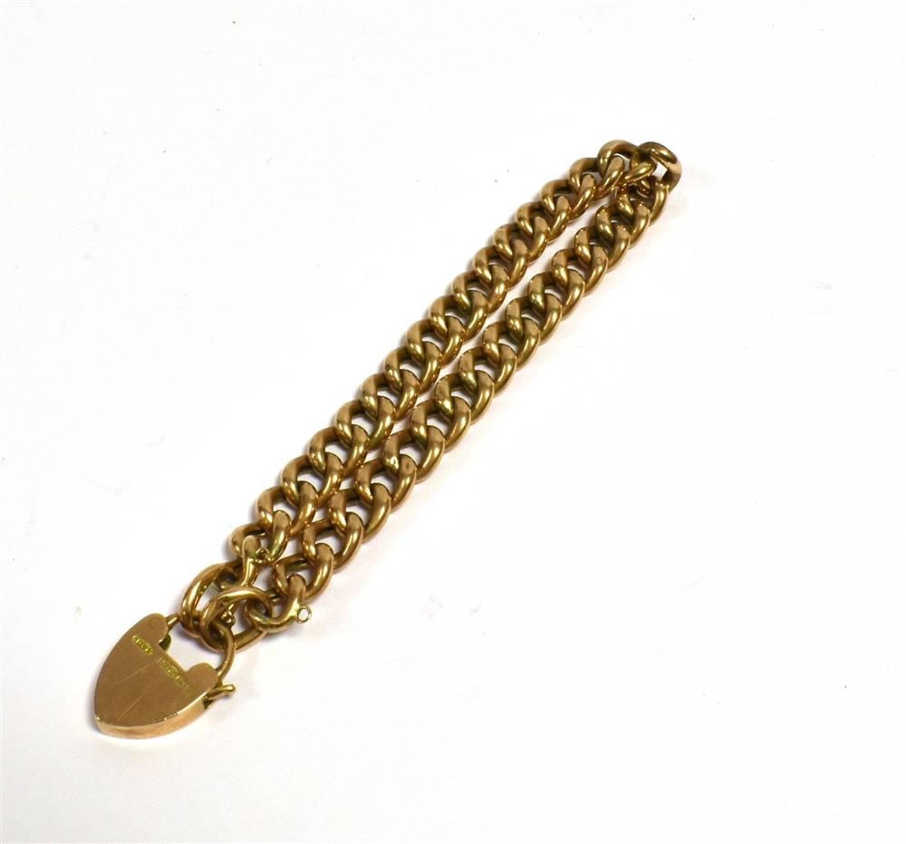 EDWARDIAN 9CT ROSE GOLD BRACELET 20cm long x 7.9mm wide curb link chain, links individually - Image 3 of 3