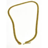 14CT GOLD CHAIN NECKLACE 40cm long x 4.5mm wide filed curb and venetian link chain with concealed