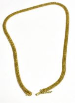 14CT GOLD CHAIN NECKLACE 40cm long x 4.5mm wide filed curb and venetian link chain with concealed