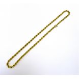 9CT GOLD CHAIN NECKLACE 38cm long x 3.7-4.1mm slightly graduated, rope link chain with bolt ring