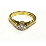 9CT GOLD DIAMOND SOLITAIRE RING Coronet claw set diamond, reported to total 0.25 carats, with