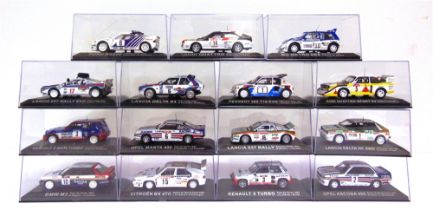 FIFTEEN 1/43 SCALE PART-WORK DIECAST MODEL RALLY CARS based on entrants from the 1980s, each mint or