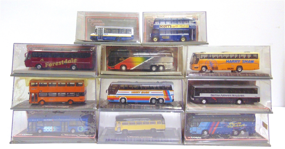 TWENTY-TWO ASSORTED DIECAST MODEL VEHICLES comprising eleven 1/76 scale Corgi Original Omnibus