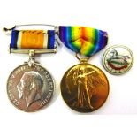 A GREAT WAR PAIR OF MEDALS TO PRIVATE W.T. SMIDDY, WEST YORKSHIRE REGIMENT comprising the British