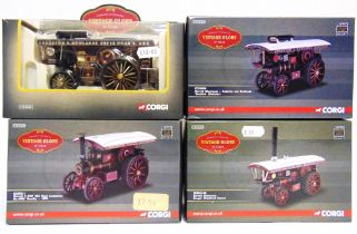 FOUR CORGI 'VINTAGE GLORY' DIECAST MODEL VEHICLES comprising a No.CC20509, Burrell Showman's '