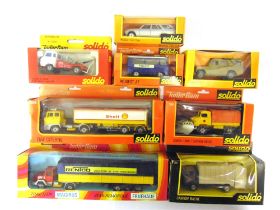 EIGHT ASSORTED SOLIDO DIECAST MODEL VEHICLES circa 1970s-80s, comprising a No.363, Magirus