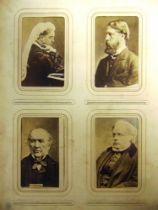 [PHOTOGRAPHS] An album of approximately 145 carte de visite and ten cabinet portrait photographs,