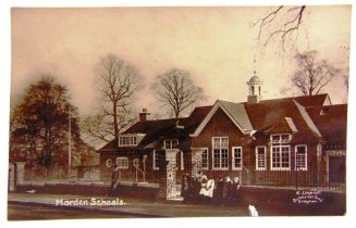 POSTCARDS - LONDON Approximately 174 cards, including real photographic views of Morden Schools (