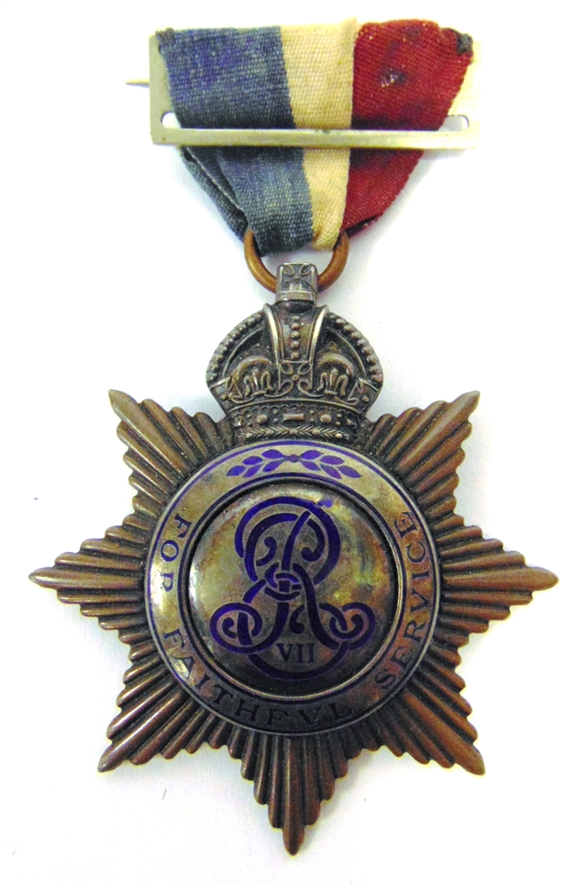 AN IMPERIAL SERVICE MEDAL TO JOHN PEACOCK Edward VII, engraved.
