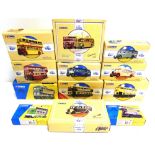 TWELVE CORGI CLASSICS DIECAST MODEL BUSES, COACHES & TRAMS most mint or near mint and boxed (