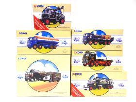 SIX CORGI CLASSICS DIECAST MODEL COMMERCIAL VEHICLES comprising a No.97940, E.R.F. Flatbed 'Eddie