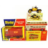 THREE DINKY DIECAST MODEL VEHICLES comprising a No.109, Gabriel Model T Ford, black and yellow, very