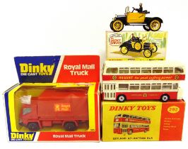 THREE DINKY DIECAST MODEL VEHICLES comprising a No.109, Gabriel Model T Ford, black and yellow, very