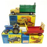 THREE CORGI DIECAST AGRICULTURAL MODEL VEHICLES comprising a No.67, Ford 5000 Super Major Tractor,