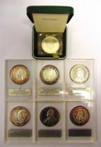 SIX BRITANNIA COMMEMORATIVE SOCIETY (.999) FINE SILVER PROOF MEDALS comprising 1st (William I),