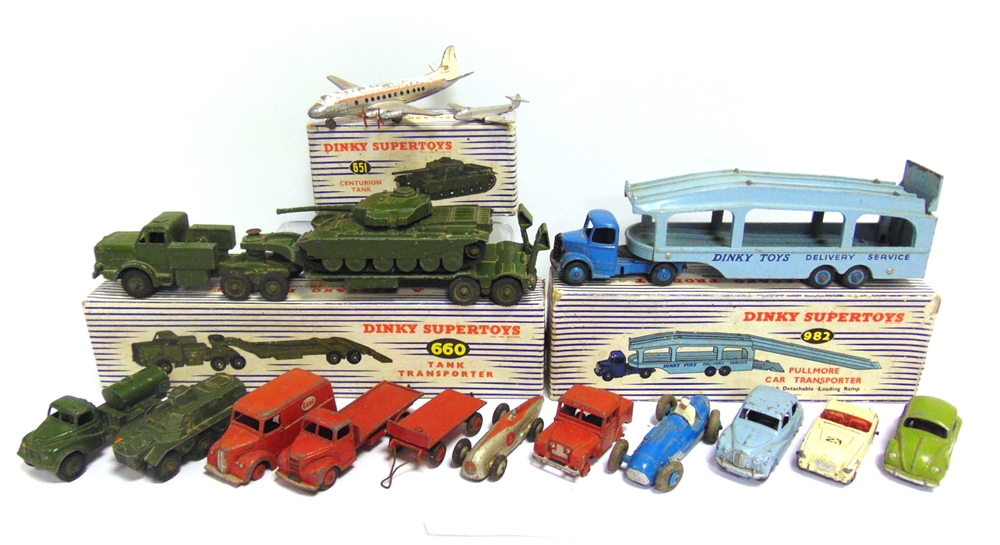 ASSORTED DINKY DIECAST MODEL VEHICLES comprising a No.982, Bedford Pullmore Car Transporter, mid