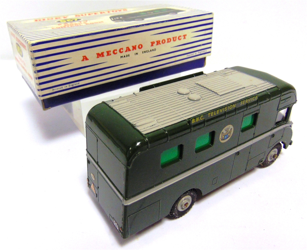 A DINKY NO.967, B.B.C. T.V. MOBILE CONTROL ROOM dark green with a grey stripe and grey ridged - Image 2 of 2
