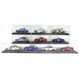 TEN 1/43 SCALE PART-WORK DIECAST MODEL RALLY CARS based on entrants from the 1960s-80s, each mint or