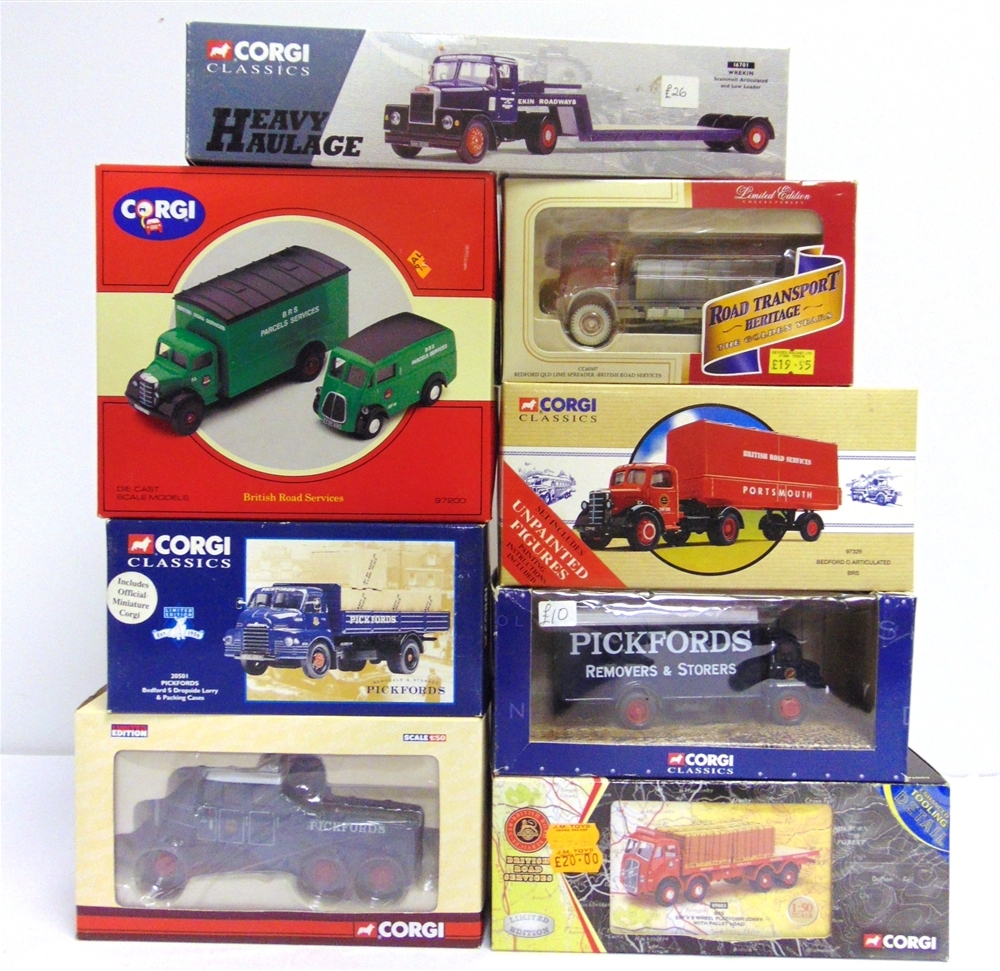 EIGHT CORGI CLASSICS DIECAST MODEL COMMERCIAL VEHICLES comprising a No.CC11103, Scammell