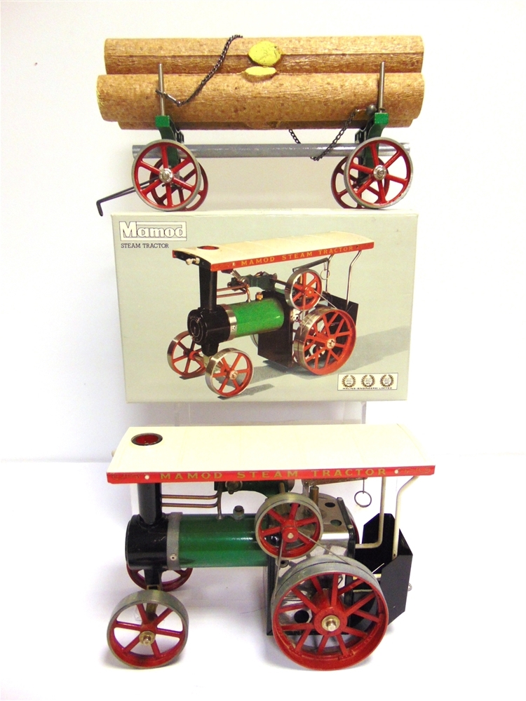 A MAMOD NO.TE1A, STEAM TRACTOR green, white and red, generally good condition, boxed; together