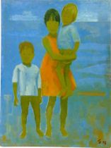 ERNEST NEUSCHUL (CZECH, 1895-1968) Three children, undated [circa early 1960s], oil on board, signed