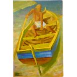 ERNEST NEUSCHUL (CZECH, 1895-1968) Man in a rowing boat, undated, oil on board, signed 'Ernest