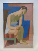 ERNEST NEUSCHUL (CZECH, 1895-1968) Seated figure, undated [circa late 1940s or 1950], oil on canvas,
