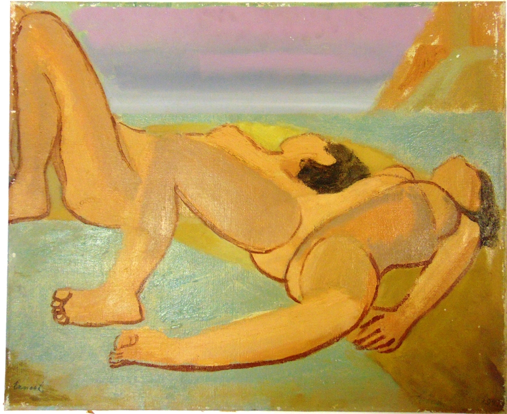 ERNEST NEUSCHUL (CZECH, 1895-1968) 'Sonnenbadende San Tropez' - The sunbathers, 1947, oil on canvas,