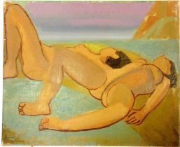 ERNEST NEUSCHUL (CZECH, 1895-1968) 'Sonnenbadende San Tropez' - The sunbathers, 1947, oil on canvas,