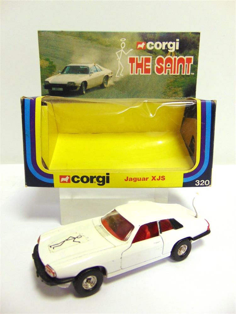 A CORGI NO.320, JAGUAR XJS 'THE SAINT' white, good condition, boxed, the box good to fair.