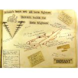 A SECOND WORLD WAR ALBUM compiled by Wren M.R. Bell, comprising ephemera, sketches, autographs,