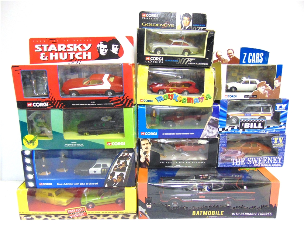 TWELVE ASSORTED TELEVISION & FILM-RELATED DIECAST MODEL VEHICLES by Corgi (9), and others,