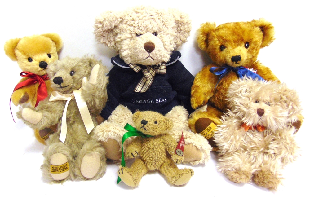 A MERRYTHOUGHT 'LONDON 2012' COLLECTOR'S TEDDY BEAR special edition no.1415, 32cm high; together