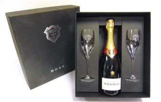 CHAMPAGNE - BOLLINGER SPECIAL CUVEE 75cl, together with a pair of Bollinger flute glasses, boxed