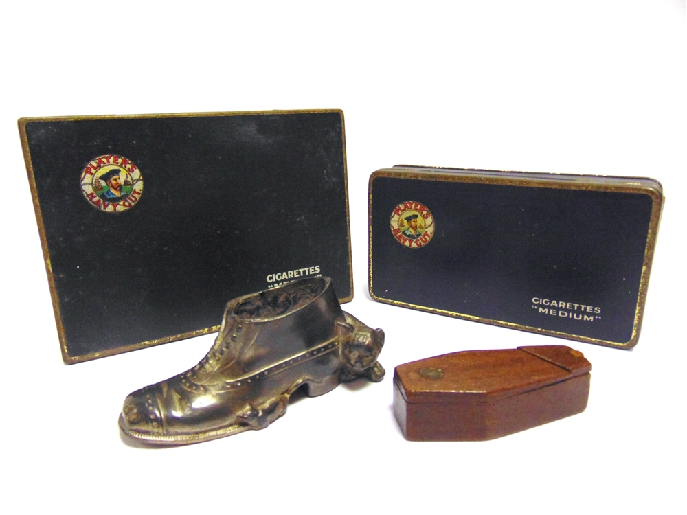ASSORTED COLLECTABLES comprising a metal alloy novelty pin cushion in the form of a boot or shoe,