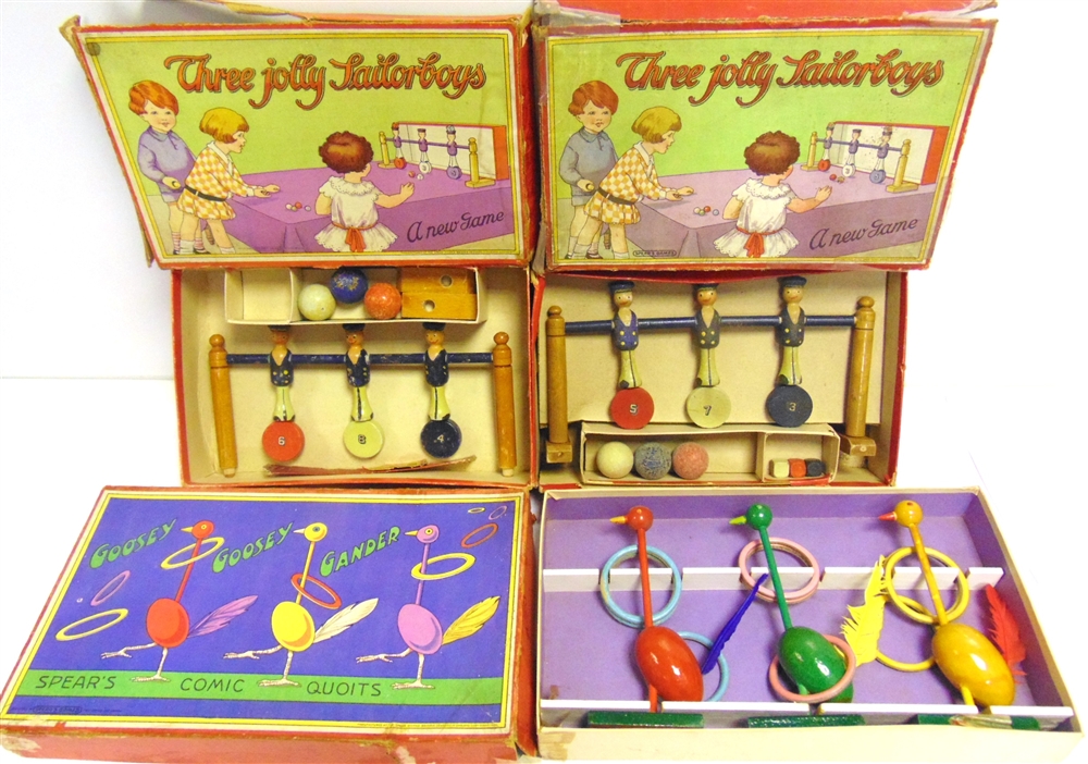 ASSORTED TOYS comprising a Spear's Goosey Goosey Gander comic quoits game, boxed; and two Spear's