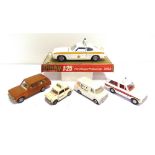 FIVE DINKY DIECAST MODEL VEHICLES comprising a 1/25 scale No.2253, Ford Capri Police Car,