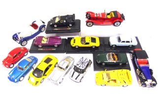 FOURTEEN ASSORTED DIECAST MODEL CARS mainly 1/24 and 1/18 scale, by Bburago and others, variable