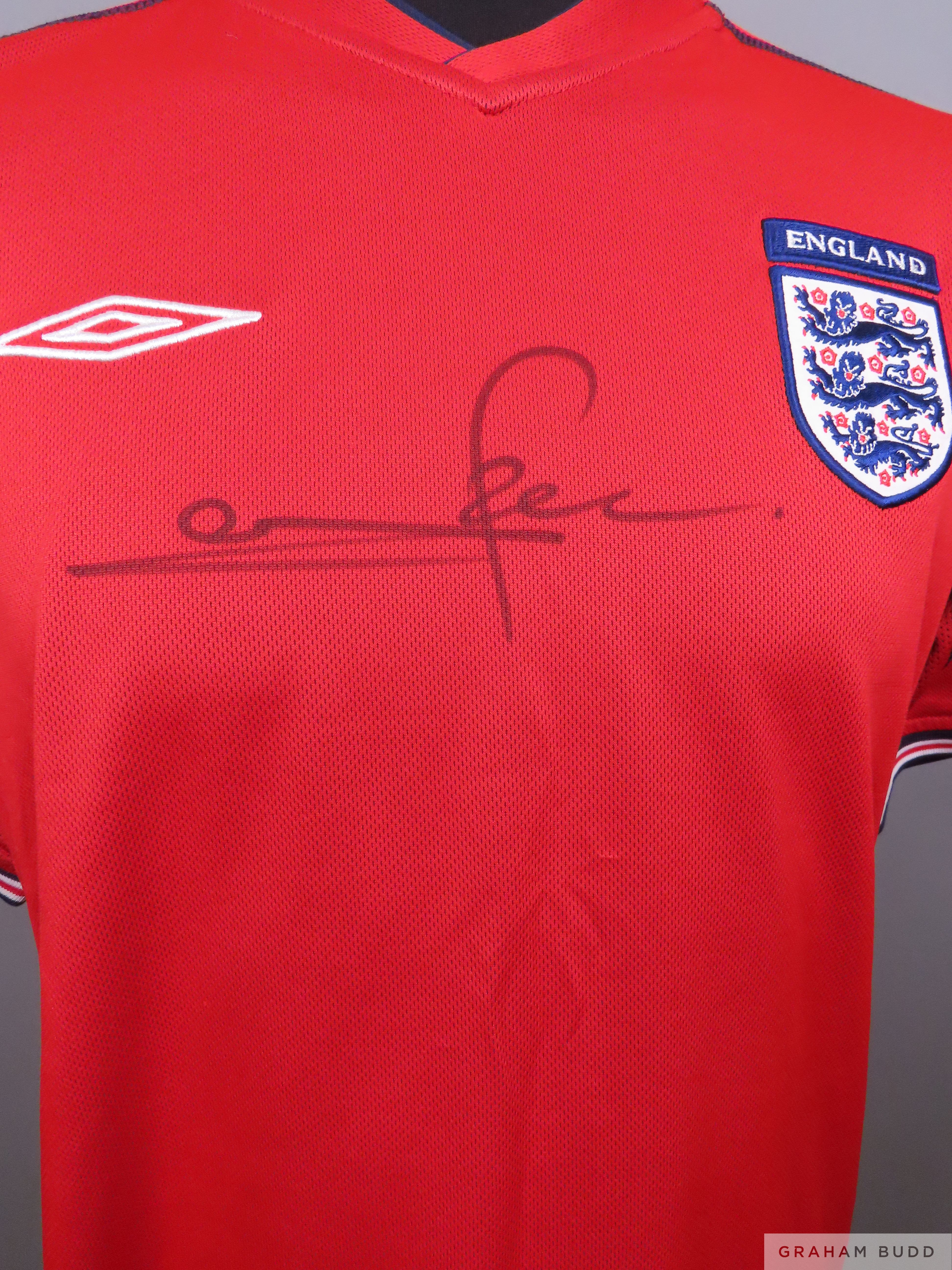 Stuart Pearce signed red England replica shirt, - Image 3 of 3