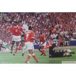 Euros 1996 England v Netherlands Group A action, Wembley Stadium Sign,