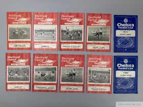 Sheffield United FC home and away programmes from 1954-57