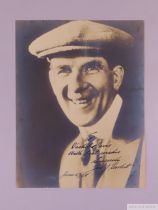 American World heavyweight Champion James J Corbett signed sepia photograph,
