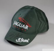 Eddie Irvine signed green, white and red Jaguar Racing F1 cap