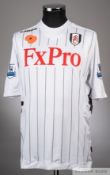 Philippe Sendros white/black Fulham FC no.4 shirt season 2012-13 from the game v Arsenal