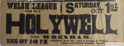 An early match fixture poster Holywell v. Wrexham, Welsh League