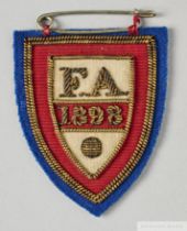 1898 F.A. Cup Final embroidered F.A. Councillors badge