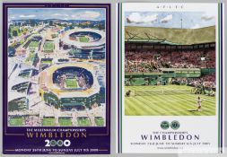 Two official Wimbledon Championships posters,