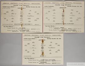 Three Arsenal home match programmes, 1926-27