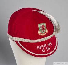 Lee Jenkins crimson Wales Under-16 International cap, 1994-95