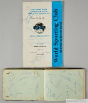 An autograph books containing double page of Manchester United player autographs, 1955